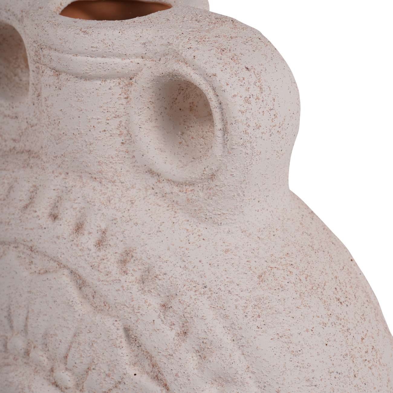 Brushed Sand Textured Finish Vase with Handles